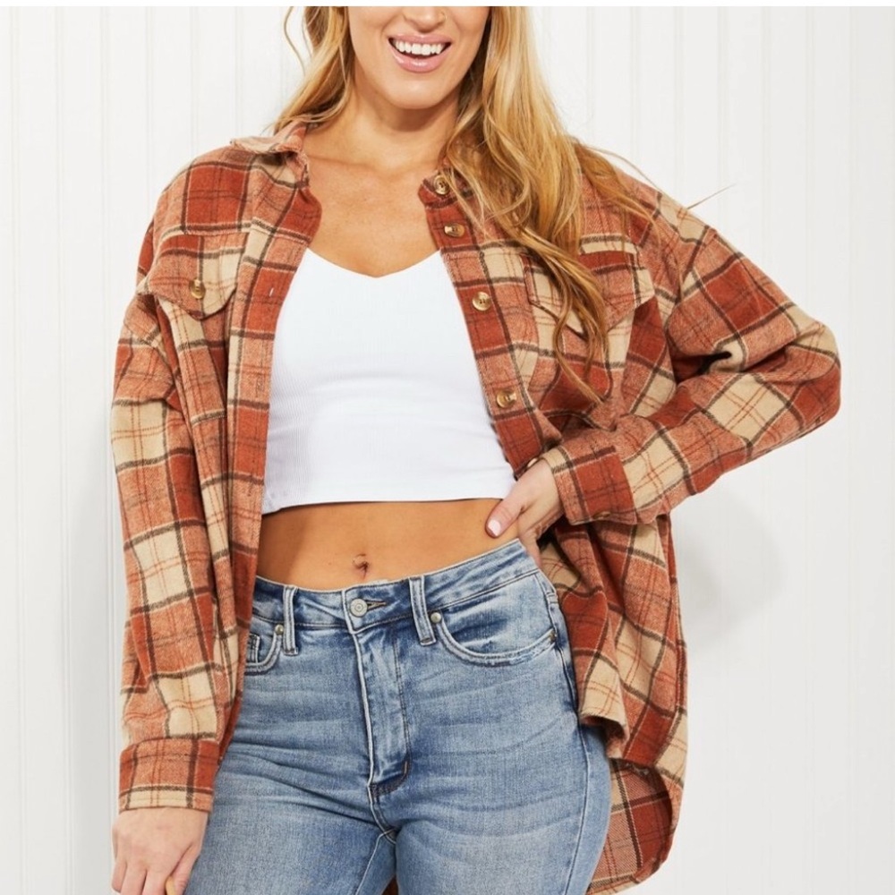 Plaid Button-Up Shirt